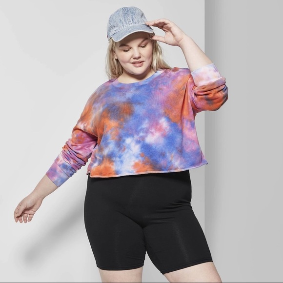 WILD FABLE Cropped Crewneck Tie Dye Sweatshirt XXL